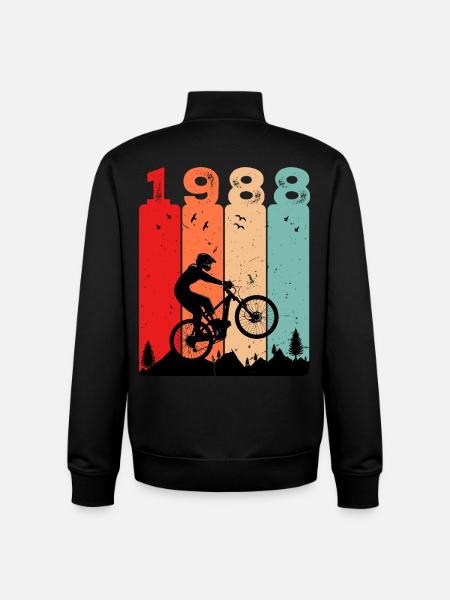Millésime 1988 - Sweat zippé unisexe en coton bio Stanley/Stella - noir