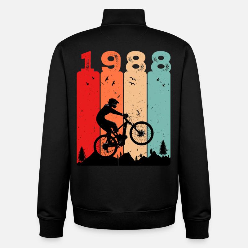 Millésime 1988 - Sweat zippé unisexe en coton bio Stanley/Stella - noir