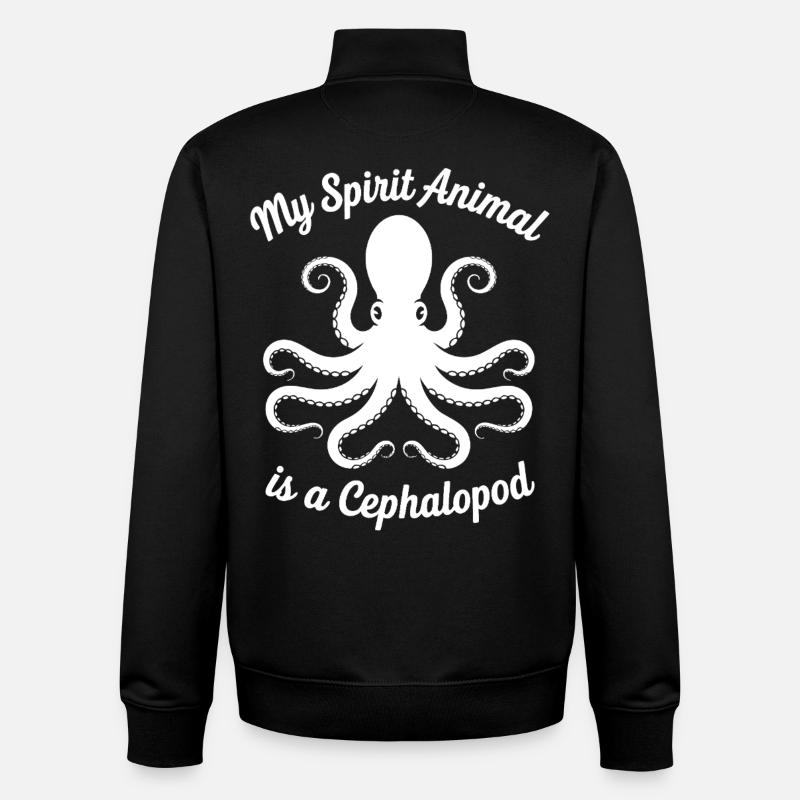 Conception des céphalopodes - Sweat zippé unisexe en coton bio Stanley/Stella - noir