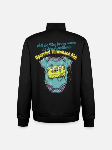 90er Upcycled Throwback Retro Kassette - Unisex Organic Zip Sweatshirt von Stanley/Stella - Schwarz