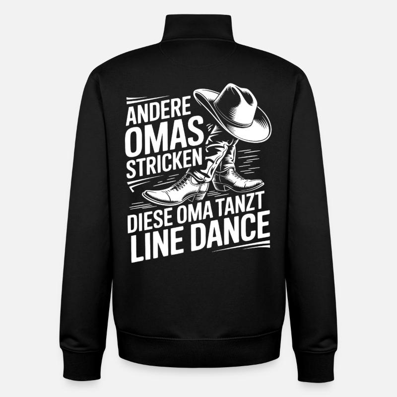 Oma tanzt Line Dance Spruch - Unisex Organic Zip Sweatshirt von Stanley/Stella - Schwarz