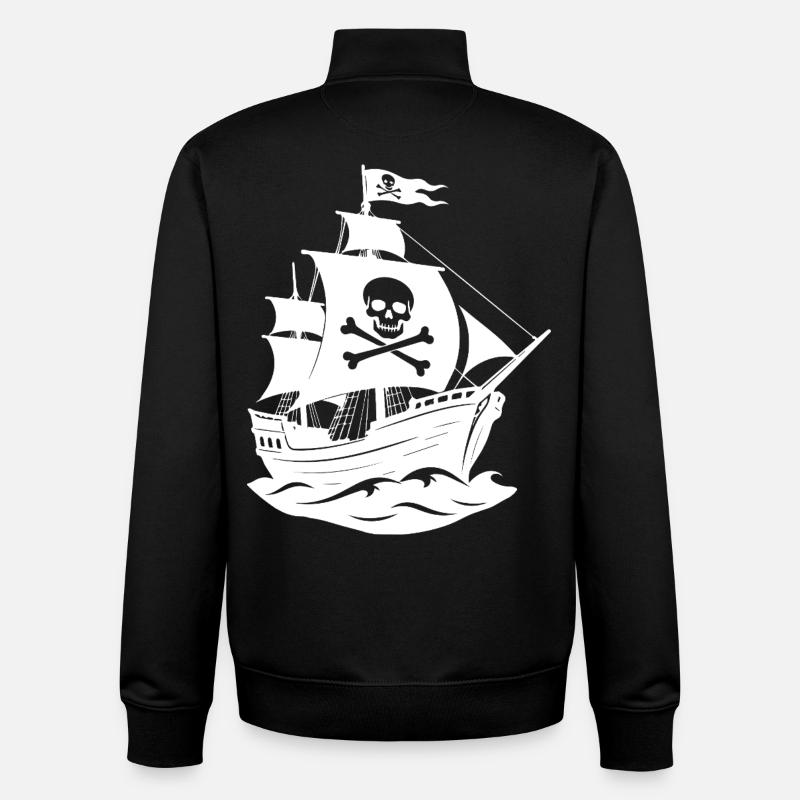 Pirate ship - Unisex Organic Zip Sweatshirt by Stanley/Stella - black