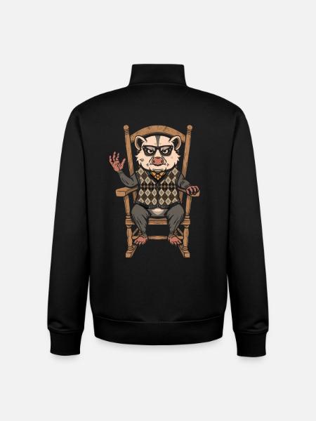 Possum Gentleman à Argyle - Sweat zippé unisexe en coton bio Stanley/Stella - noir