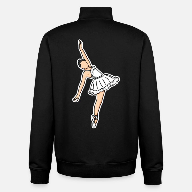 Croquis de fille de ballet - Sweat zippé unisexe en coton bio Stanley/Stella - noir