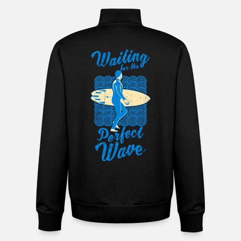 Motivation du surfeur - Sweat zippé unisexe en coton bio Stanley/Stella - noir