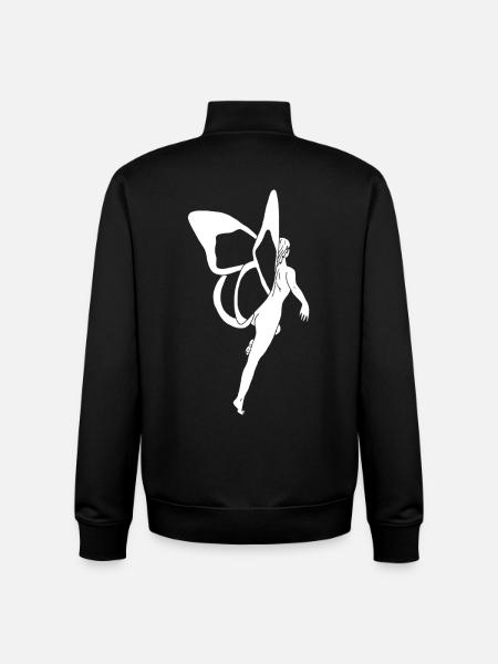 Femme papillon (blanc) - Sweat zippé unisexe en coton bio Stanley/Stella - noir