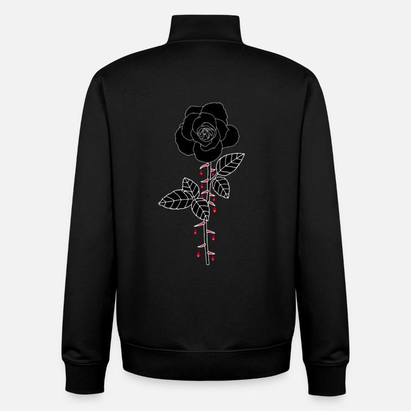 Blutige Rose - Unisex Organic Zip Sweatshirt von Stanley/Stella - Schwarz