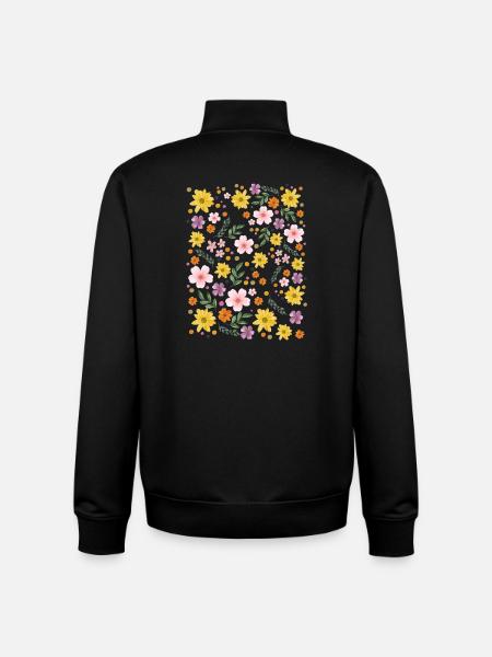 Aquarell Blumenzauber Muster - Unisex Organic Zip Sweatshirt von Stanley/Stella - Schwarz