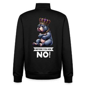 Before You Ask American Bully Bully Pit Bullys - Unisex Organic Zip Sweatshirt by Stanley/Stella - black - Back - AI Model Male 185 light (185cm)