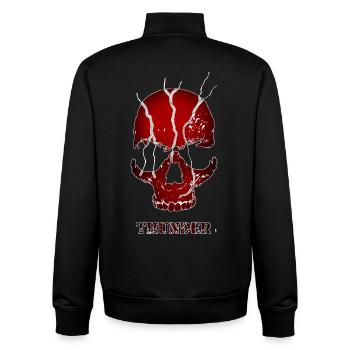 OISEAU Original - Crâne de Tonnerre Rouge - Sweat zippé unisexe en coton bio Stanley/Stella - noir - Dos - AI Model Male 185 light (185cm)