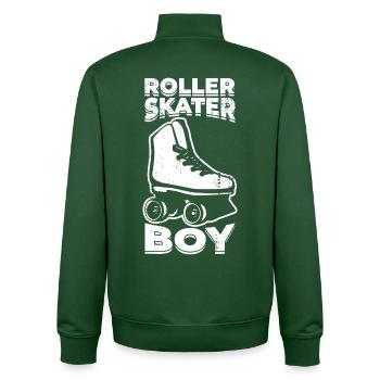 Roller Skater Boy - Unisex Organic Zip Sweatshirt by Stanley/Stella - bottle green - Back - AI Model Male 185 dark (185cm)