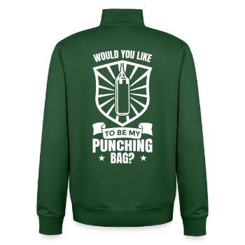 Do you want to be my punching bag - Unisex Organic Zip Sweatshirt by Stanley/Stella - bottle green - Back - AI Model Male 185 dark (185cm)