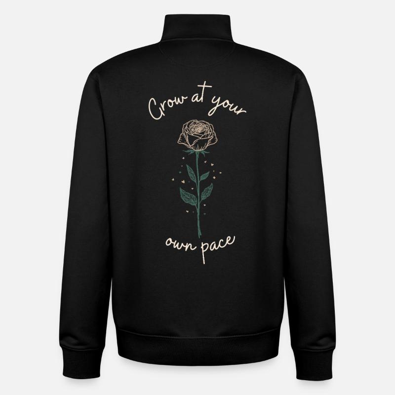 Grow at your own pace - Unisex Organic Zip Sweatshirt von Stanley/Stella - Schwarz