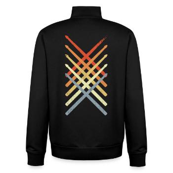 Dessin de baguettes - Sweat zippé unisexe en coton bio Stanley/Stella - noir - Dos - AI Model Male 185 light (185cm)