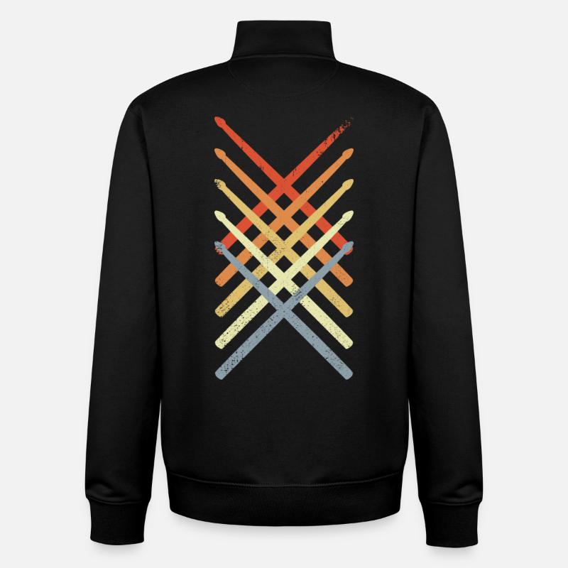 Drumsticks Drawing - Unisex Organic Zip Sweatshirt by Stanley/Stella - black