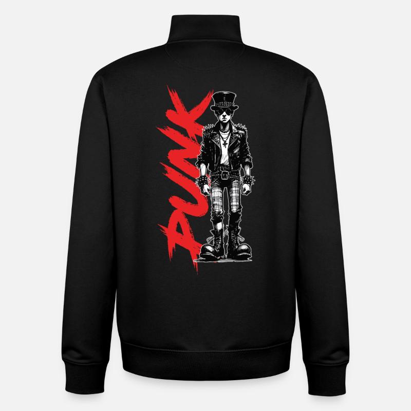 Punks with a hat - Unisex Organic Zip Sweatshirt by Stanley/Stella - black