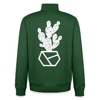 White Cactus - Unisex Organic Zip Sweatshirt by Stanley/Stella - bottle green - Back - AI Model Male 185 dark (185cm)