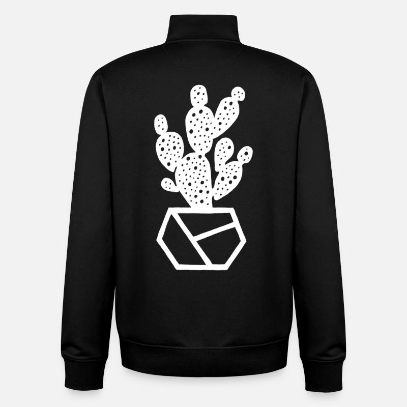 White Cactus - Unisex Organic Zip Sweatshirt by Stanley/Stella - black