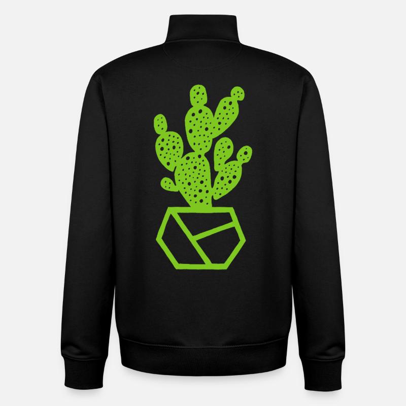 Cactus - Sweat zippé unisexe en coton bio Stanley/Stella - noir