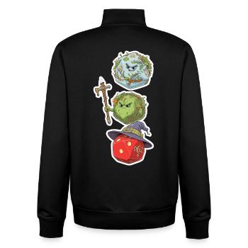 Mage Cube, Magicien et Druide – Dés Fantastiques - Sweat zippé unisexe en coton bio Stanley/Stella - noir - Dos - AI Model Male 185 light (185cm)