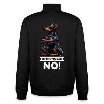 Before You Ask Dobermann Dobermannbesitzer - Unisex Organic Zip Sweatshirt by Stanley/Stella - black - Back - AI Model Male 185 light (185cm)