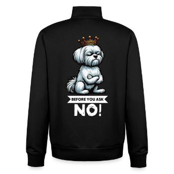 Before You Ask Malteser Maltese Owners Maltese - Unisex Organic Zip Sweatshirt by Stanley/Stella - black - Back - AI Model Male 185 light (185cm)