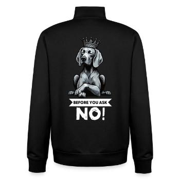 Before You Ask Weimaraner Weimaranerliebhaber  - Unisex Organic Zip Sweatshirt von Stanley/Stella - Schwarz - Hinten - AI Model Male 185 light (185cm)