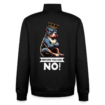 Before You Ask American Bully Bully Pit Bullys - Unisex Organic Zip Sweatshirt by Stanley/Stella - black - Back - AI Model Male 185 light (185cm)