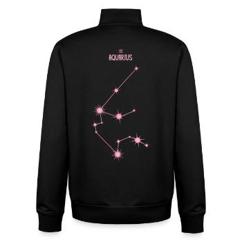 Aquarius Zodiac Sign Star Constellation Pink - Unisex Organic Zip Sweatshirt by Stanley/Stella - black - Back - AI Model Male 185 light (185cm)