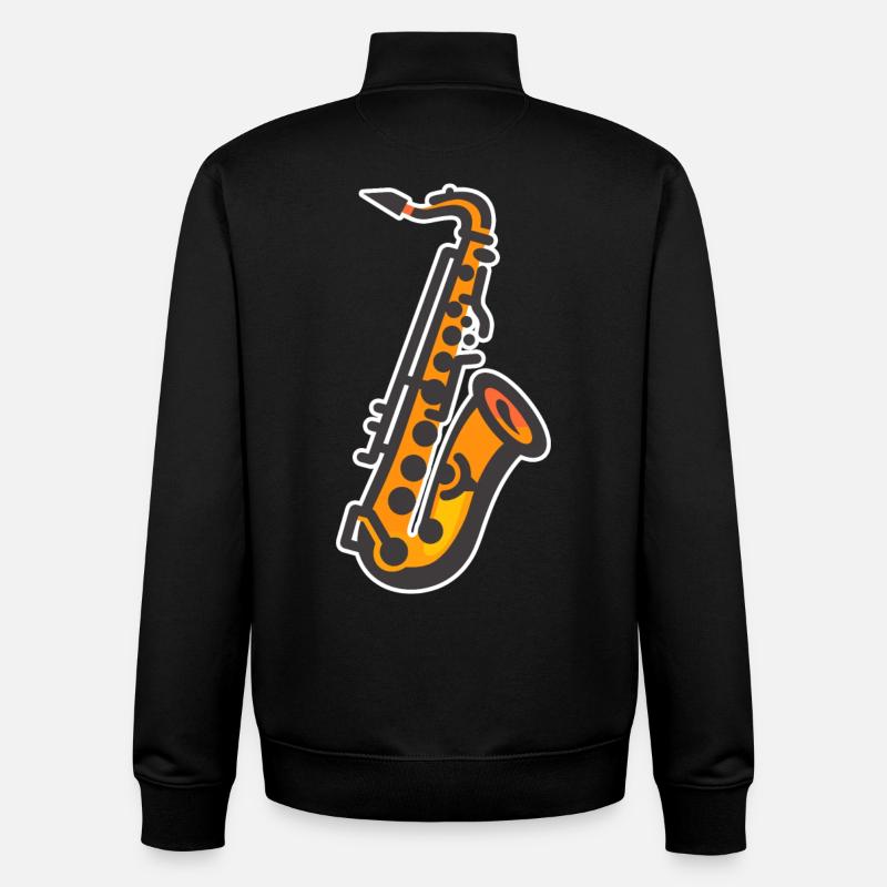 Saxophone Graphics - Unisex Organic Zip Sweatshirt by Stanley/Stella - black