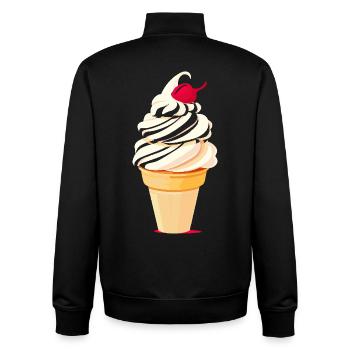 Eiscreme Tüte Grafik - Unisex Organic Zip Sweatshirt by Stanley/Stella - black - Back - AI Model Male 185 light (185cm)