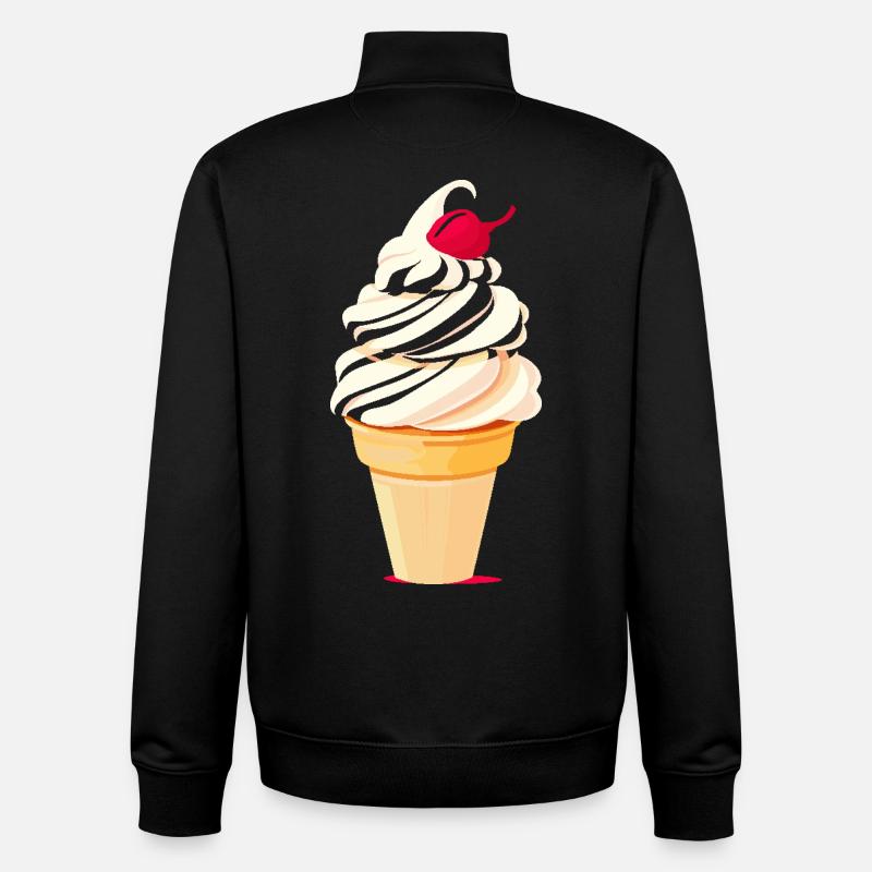 Eiscreme Tüte Grafik - Unisex Organic Zip Sweatshirt von Stanley/Stella - Schwarz