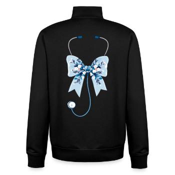 Nurse, Stethoscope, Loop - Unisex Organic Zip Sweatshirt by Stanley/Stella - black - Back - AI Model Male 185 light (185cm)