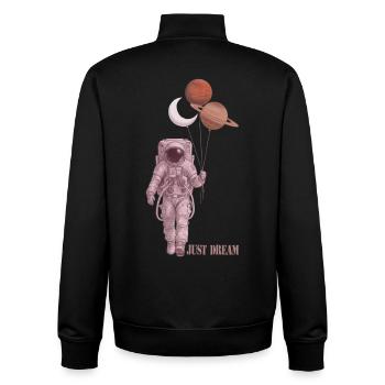 astronaute - Sweat zippé unisexe en coton bio Stanley/Stella - noir - Dos - AI Model Male 185 light (185cm)