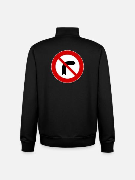 Fig-_27a_-_Divieto_di_svolta_a_destra_-_1959 - Unisex Organic Zip Sweatshirt by Stanley/Stella - black