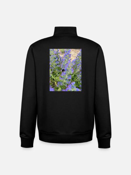 Lilac Blossoms Bee-Friendly Pattern - Unisex Organic Zip Sweatshirt by Stanley/Stella - black