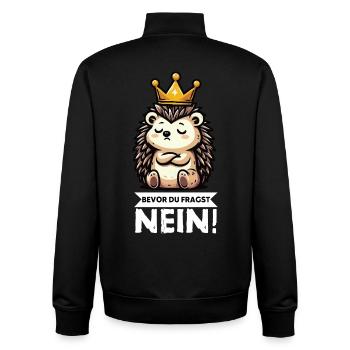 Avant de demander hérisson amoureux hérisson dard hérisson - Sweat zippé unisexe en coton bio Stanley/Stella - noir - Dos - AI Model Male 185 light (185cm)