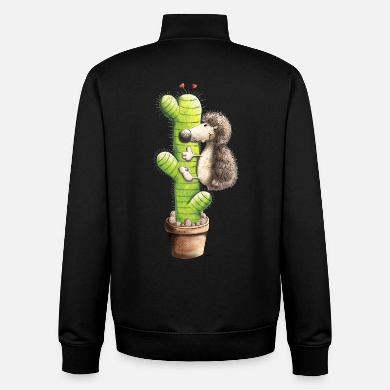 Igel in Love - Unisex Organic Zip Sweatshirt von Stanley/Stella - Schwarz