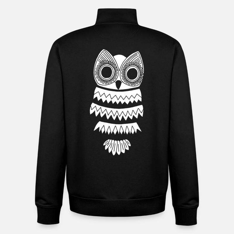 White owl - Unisex Organic Zip Sweatshirt by Stanley/Stella - black