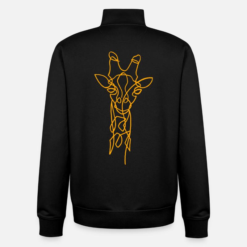 Skizze der Giraffe - Unisex Organic Zip Sweatshirt von Stanley/Stella - Schwarz