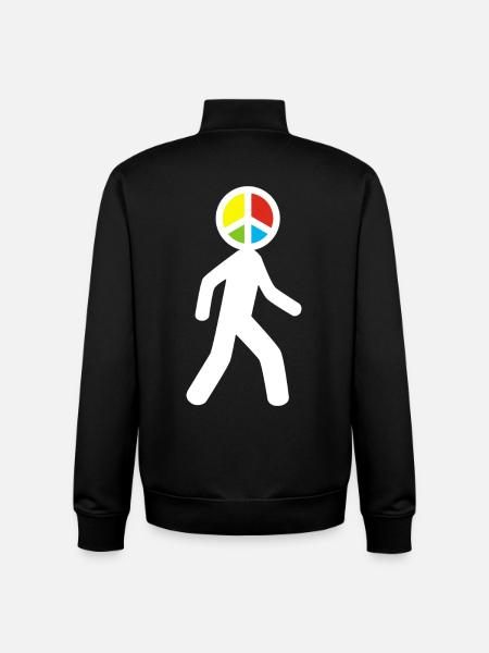 Man of Peace (white) - Unisex Organic Zip Sweatshirt by Stanley/Stella - black