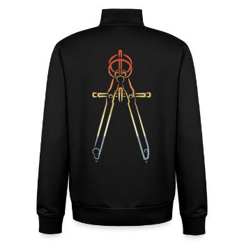 Zirkel Vintage Look - Unisex Organic Zip Sweatshirt von Stanley/Stella - Schwarz - Hinten - AI Model Male 185 light (185cm)