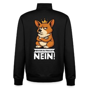 Before you ask: Corgi Corgi Welsh Corgi Corgi Dog - Unisex Organic Zip Sweatshirt by Stanley/Stella - black - Back - AI Model Male 185 light (185cm)
