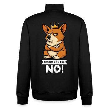 Before You Ask Corgi Corgi Welsh Corgi Corgi Dog - Unisex Organic Zip Sweatshirt by Stanley/Stella - black - Back - AI Model Male 185 light (185cm)