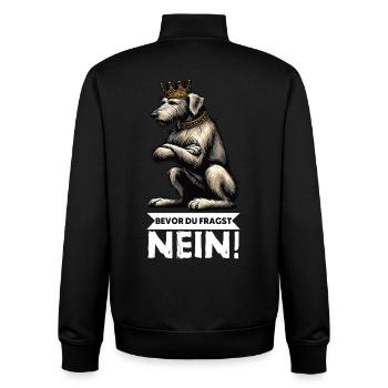 Bevor Du Fragst Nein Irischer Wolfshund Wolfshund  - Unisex Organic Zip Sweatshirt von Stanley/Stella - Schwarz - Hinten - AI Model Male 185 light (185cm)