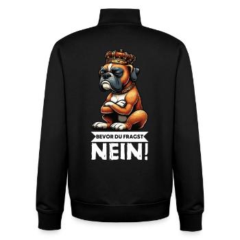 Before you ask No Boxer Boxer Holder Boxer Dog - Unisex Organic Zip Sweatshirt by Stanley/Stella - black - Back - AI Model Male 185 light (185cm)