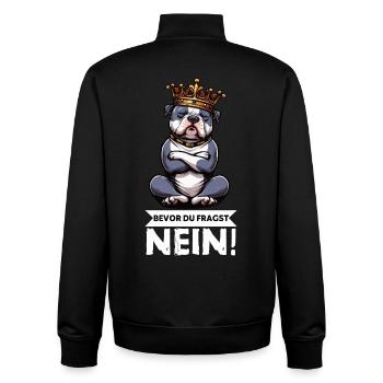 Before You Ask No American Bully Bully Pit - Unisex Organic Zip Sweatshirt by Stanley/Stella - black - Back - AI Model Male 185 light (185cm)