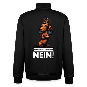 Bevor Du Fragst Nein Langhaardackel Dackel Teckel - Unisex Organic Zip Sweatshirt von Stanley/Stella - Schwarz - Hinten - AI Model Male 185 light (185cm)