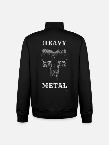 Skull Heavy Metal - Unisex Organic Zip Sweatshirt by Stanley/Stella - black