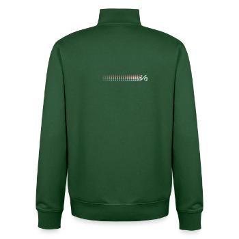 Silhouette de vélo dégradé arc-en-ciel - Sweat zippé unisexe en coton bio Stanley/Stella - vert bouteille - Dos - AI Model Male 185 dark (185cm)